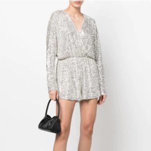 Maje Sequined Wrap Playsuit